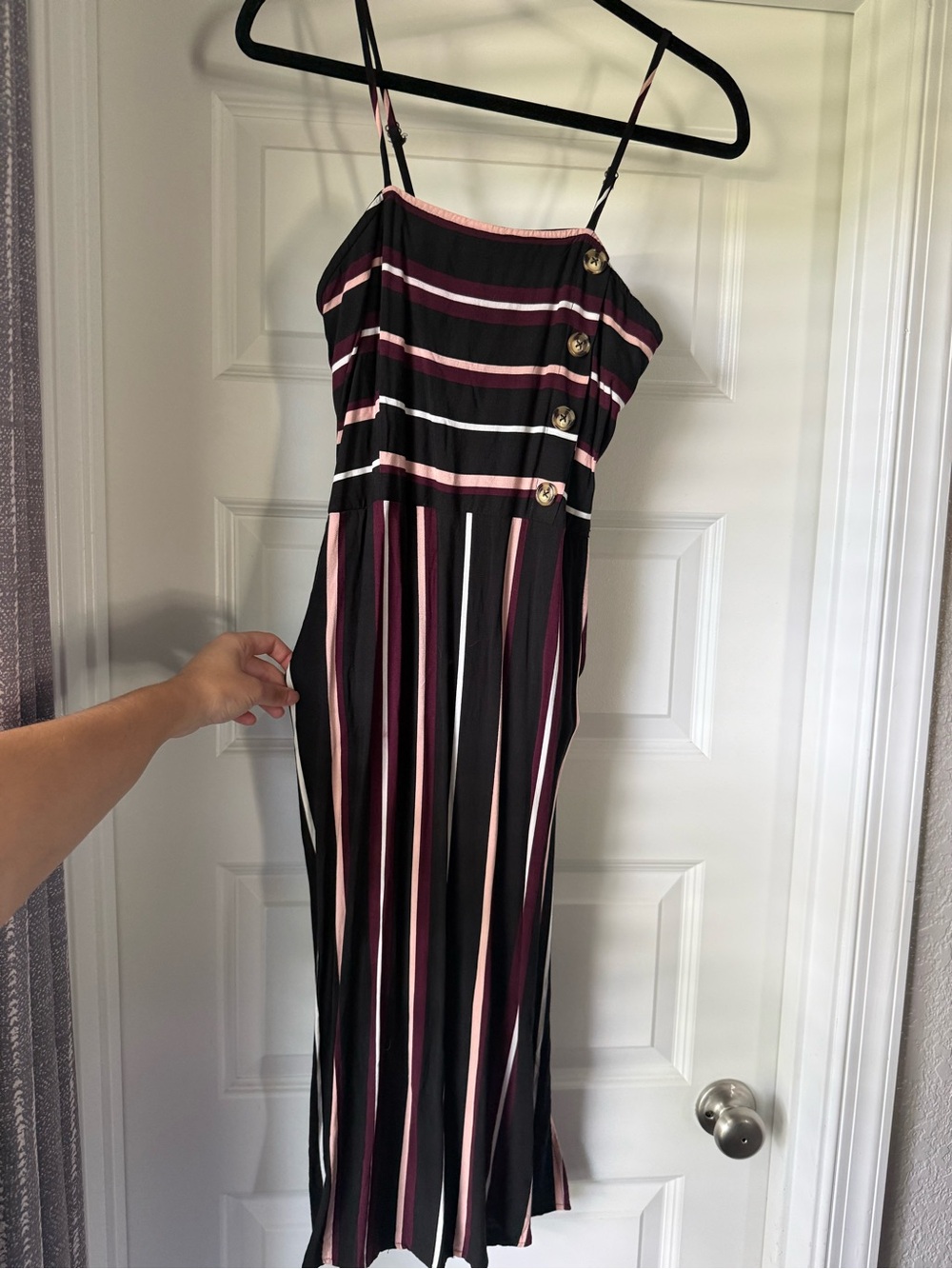 Xhilaration Multicolor Striped Midi Dress adjustable spaghetti straps - M
